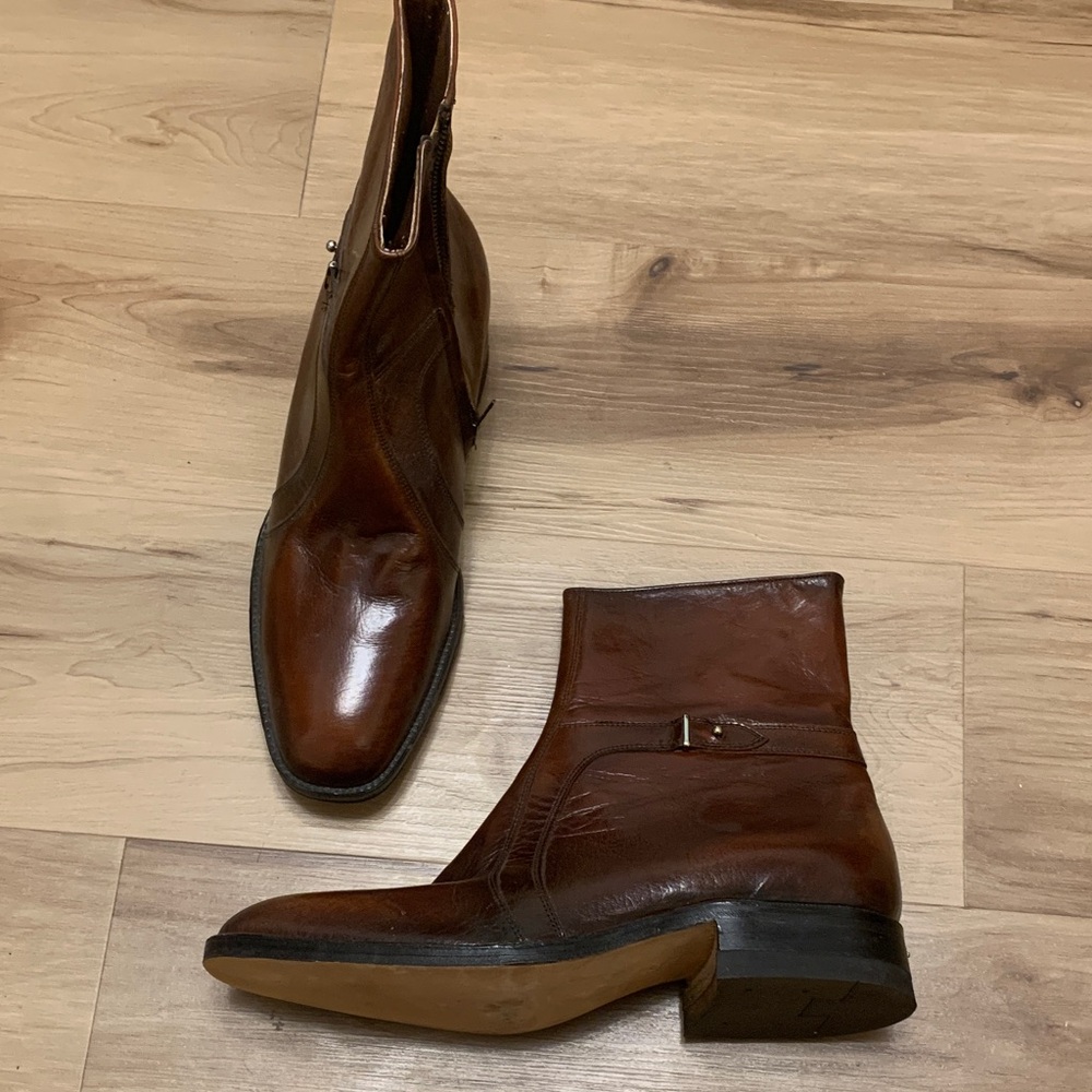 Sears Brown Leather Ankle Boots